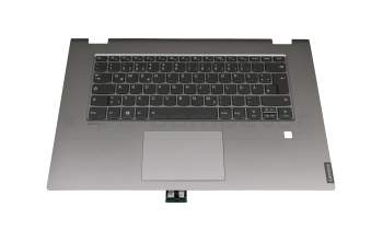 Clavier incl. topcase DE (allemand) gris/argent avec rétro-éclairage original pour Lenovo IdeaPad C340-15IIL (81XJ)