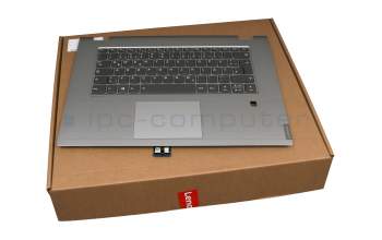 Clavier incl. topcase DE (allemand) gris/argent avec rétro-éclairage original pour Lenovo IdeaPad C340-15IML (81TL)