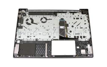 Clavier incl. topcase DE (allemand) gris/argent avec rétro-éclairage original pour Lenovo IdeaPad S540-15IWL (81SW)