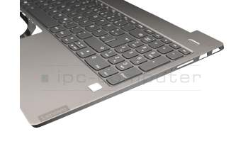 Clavier incl. topcase DE (allemand) gris/argent avec rétro-éclairage original pour Lenovo IdeaPad S540-15IWL (81SW)