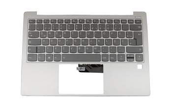 Clavier incl. topcase DE (allemand) gris/argent avec rétro-éclairage original pour Lenovo Yoga S730-13IML (81U4)