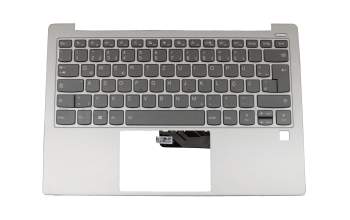 Clavier incl. topcase DE (allemand) gris/argent avec rétro-éclairage original pour Lenovo Yoga S730-13IWL (81J0)