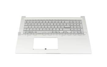 Clavier incl. topcase DE (allemand) gris/argent original pour Asus F1704VA