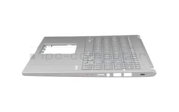 Clavier incl. topcase DE (allemand) gris/argent original pour Asus VivoBook 15 F509FA