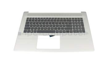 Clavier incl. topcase DE (allemand) gris/argent original pour HP 17-cn3000