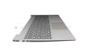 Clavier incl. topcase DE (allemand) gris/argent original pour Lenovo IdeaPad S340-15API (81NC)