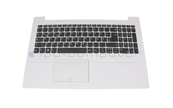 Clavier incl. topcase DE (allemand) gris/blanc original pour Lenovo IdeaPad 320-15ABR (80XS/80XT)