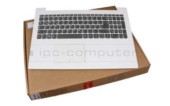 Clavier incl. topcase DE (allemand) gris/blanc original pour Lenovo IdeaPad 320-15IKB (80XL/80YE)