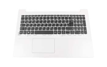 Clavier incl. topcase DE (allemand) gris/blanc original pour Lenovo IdeaPad 330-15IKB Touch (81DH)