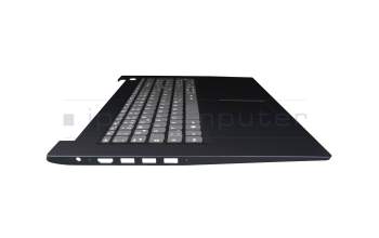 Clavier incl. topcase DE (allemand) gris/bleu (Fingerprint) original pour Lenovo IdeaPad 3-17IML05 (81WC)