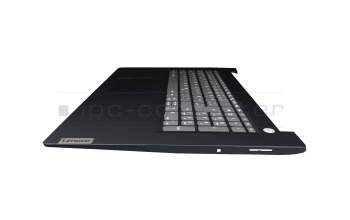 Clavier incl. topcase DE (allemand) gris/bleu (Fingerprint) original pour Lenovo IdeaPad 3-17IML05 (81WC)