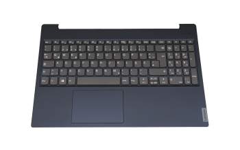 Clavier incl. topcase DE (allemand) gris/bleu original pour Lenovo IdeaPad S340-15API (81NC)