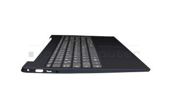 Clavier incl. topcase DE (allemand) gris/bleu original pour Lenovo IdeaPad S340-15API (81NC)