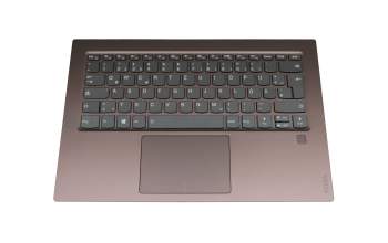 Clavier incl. topcase DE (allemand) gris/bronze avec rétro-éclairage original pour Lenovo Yoga 920-13IKB (80Y7/80Y8/81TF)