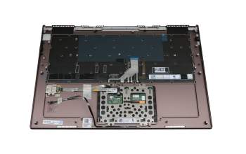 Clavier incl. topcase DE (allemand) gris/bronze avec rétro-éclairage original pour Lenovo Yoga 920-13IKB (80Y7/80Y8/81TF)