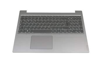 Clavier incl. topcase DE (allemand) gris foncé/argent original pour Lenovo IdeaPad L340-15IWL (81LG)