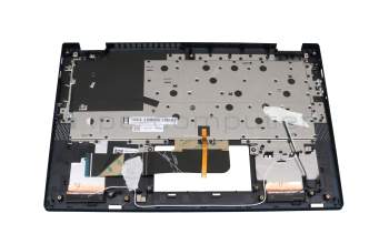 Clavier incl. topcase DE (allemand) gris foncé/bleu avec rétro-éclairage bleu original pour Lenovo IdeaPad Flex 5-14ALC05 (82HU)