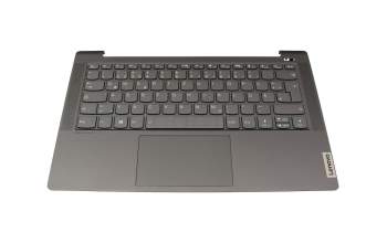 Clavier incl. topcase DE (allemand) gris foncé/gris avec rétro-éclairage original pour Lenovo IdeaPad 5-14ALC05 (82LM)