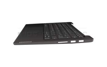 Clavier incl. topcase DE (allemand) gris foncé/gris avec rétro-éclairage original pour Lenovo IdeaPad 5-14ALC05 (82LM)