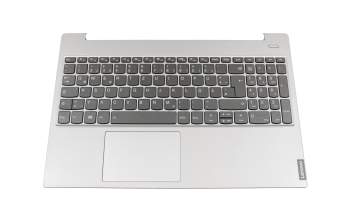 Clavier incl. topcase DE (allemand) gris foncé/gris avec rétro-éclairage original pour Lenovo IdeaPad S340-15IIL (81VW)