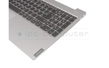 Clavier incl. topcase DE (allemand) gris foncé/gris avec rétro-éclairage original pour Lenovo IdeaPad S340-15IIL (81WL)