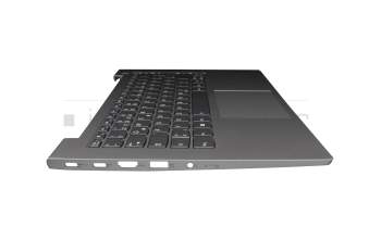 Clavier incl. topcase DE (allemand) gris foncé/gris avec rétro-éclairage original pour Lenovo ThinkBook 14 G3 ACL (21A2)