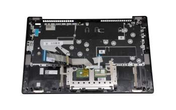 Clavier incl. topcase DE (allemand) gris/gris avec empreinte digitale original pour Lenovo IdeaPad 5-14ARE05 (81YM)