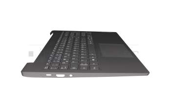 Clavier incl. topcase DE (allemand) gris/gris avec rétro-éclairage (Port de chargement USB-C) original pour Lenovo IdeaPad 5-15ITL05 (82FG)