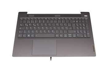 Clavier incl. topcase DE (allemand) gris/gris avec rétro-éclairage Fingerprint original pour Lenovo IdeaPad 5-15ITL05 (82FG)