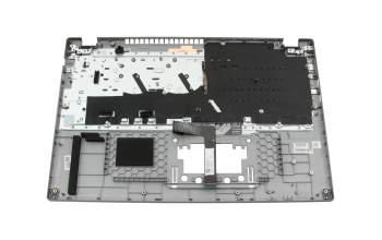 Clavier incl. topcase DE (allemand) gris/gris avec rétro-éclairage original pour Acer Aspire 17 (A17-51GM)