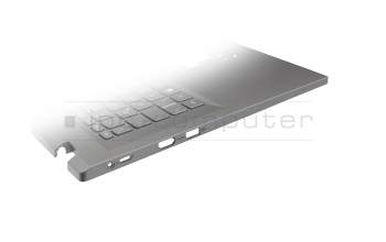 Clavier incl. topcase DE (allemand) gris/gris avec rétro-éclairage original pour Acer Aspire 17 (A17-51GM)