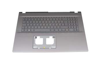 Clavier incl. topcase DE (allemand) gris/gris avec rétro-éclairage original pour Acer Aspire 5 (A517-53)