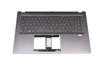 Clavier incl. topcase DE (allemand) gris/gris avec rétro-éclairage original pour Acer Swift 3 (SF316-51)