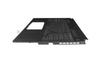 Clavier incl. topcase DE (allemand) gris/gris avec rétro-éclairage original pour Asus FA507UV