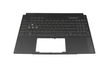 Clavier incl. topcase DE (allemand) gris/gris avec rétro-éclairage original pour Asus TUF Gaming A15 FA507UV