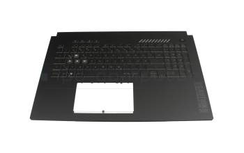 Clavier incl. topcase DE (allemand) gris/gris avec rétro-éclairage original pour Asus TUF Gaming A17 FA707XU