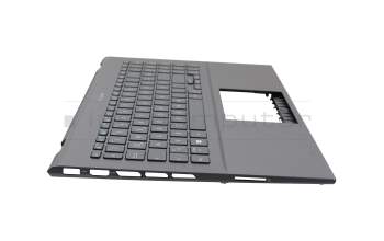 Clavier incl. topcase DE (allemand) gris/gris avec rétro-éclairage original pour Asus ZenBook Pro 15 UX535LI