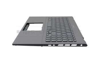 Clavier incl. topcase DE (allemand) gris/gris avec rétro-éclairage original pour Asus ZenBook Pro 15 UX535LI