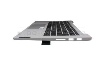 Clavier incl. topcase DE (allemand) gris/gris avec rétro-éclairage original pour Lenovo IdeaPad 5-14ALC05 (82LM)