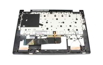Clavier incl. topcase DE (allemand) gris/gris avec rétro-éclairage original pour Lenovo IdeaPad Flex 5-14IIL05 (81WS/81X1)