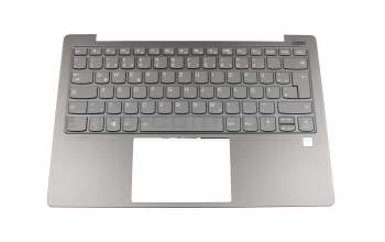 Clavier incl. topcase DE (allemand) gris/gris avec rétro-éclairage original pour Lenovo IdeaPad S530-13IWL (81J7)