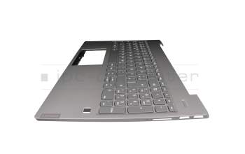 Clavier incl. topcase DE (allemand) gris/gris avec rétro-éclairage original pour Lenovo IdeaPad S540-15IML (81NG)