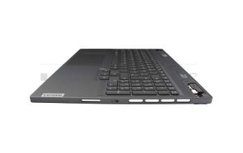 Clavier incl. topcase DE (allemand) gris/gris avec rétro-éclairage original pour Lenovo Legion Slim 5-16APH8 (82Y9)