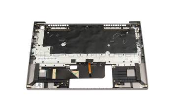 Clavier incl. topcase DE (allemand) gris/gris avec rétro-éclairage original pour Lenovo ThinkBook 13s G2 ITL (20V9)