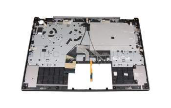 Clavier incl. topcase DE (allemand) gris/gris avec rétro-éclairage original pour Lenovo ThinkBook 13s IWL (20R9)