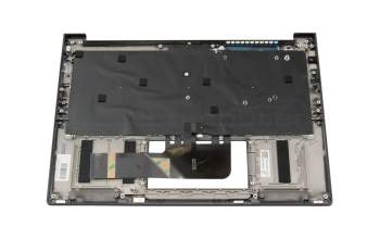 Clavier incl. topcase DE (allemand) gris/gris avec rétro-éclairage original pour Lenovo ThinkBook 13x ITG (20WJ)