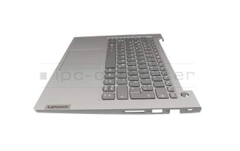 Clavier incl. topcase DE (allemand) gris/gris avec rétro-éclairage original pour Lenovo ThinkBook 14 G2 ARE (20VF)