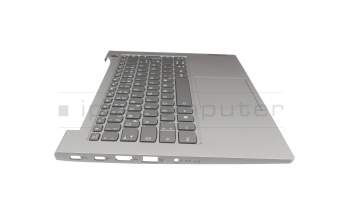 Clavier incl. topcase DE (allemand) gris/gris avec rétro-éclairage original pour Lenovo ThinkBook 14 G2 ARE (20VF)