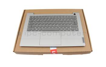 Clavier incl. topcase DE (allemand) gris/gris avec rétro-éclairage original pour Lenovo ThinkBook 14 G2 ARE (20VF)