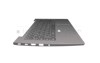 Clavier incl. topcase DE (allemand) gris/gris avec rétro-éclairage original pour Lenovo ThinkBook 14 G2 ITL (20VD)